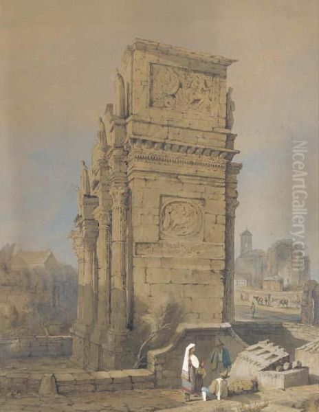 The Arch Of Constantine, Rome, From The South - view 1