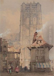 Figures By A Continental Cathedral by Samuel Prout