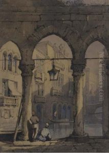 Watching The Gondolier, Venice by Samuel Prout