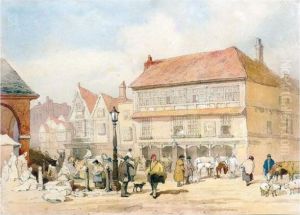 Market Day, Taunton, Somerset by Samuel Prout