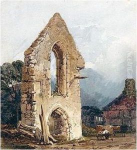 West Door, St Denys Priory, Southampton by Samuel Prout