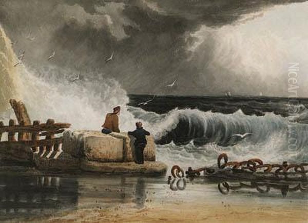 Figures Watching A Passing Storm - view 1