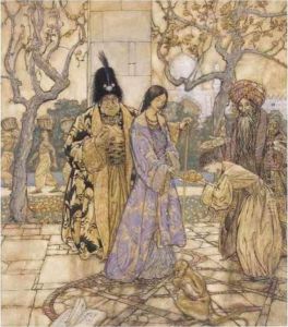 They Harvested For Ahmed's Princely Hand In Gardens by Arthur Rackham