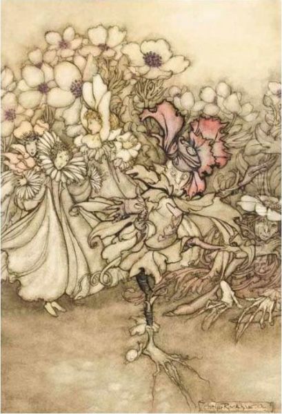 Fairies Disguising Themselves As Flowers - view 1