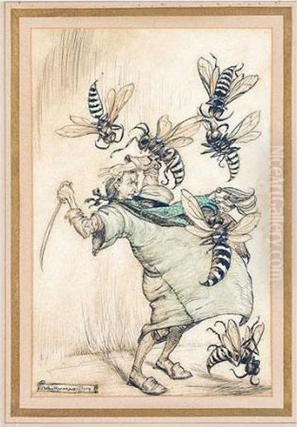 Gulliver's Combat With The Wasps - view 1