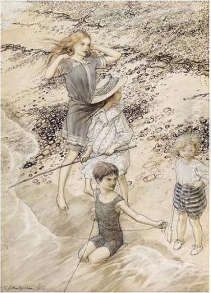 Children By The Sea (on The Beach) - view 1