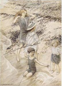 Children By The Sea (on The Beach) by Arthur Rackham