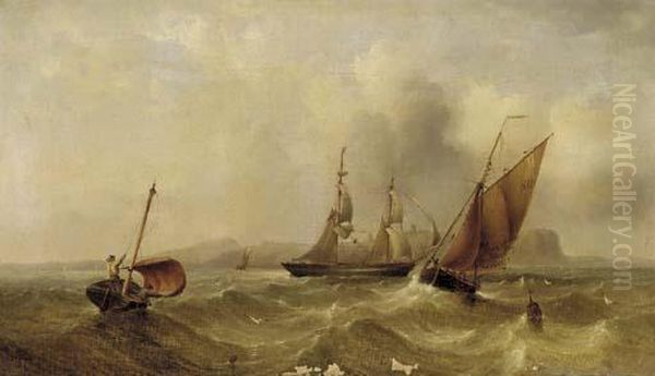 A Merchant Brig And Smaller Traffic Off Scarborough - view 1