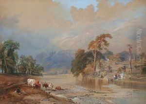 Village Of Grange, Borrowdale, Cumberland by Thomas Miles Richardson