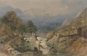 An Angler Contemplating The Fishing Pool by Thomas Miles Richardson