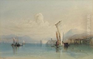 View Of Lago Maggiore With Shipping In The Foreground View Of Lago Maggiore With Shipping In The Foreground