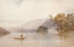 Fishing Off A Boat In The Lake District by Thomas Miles Richardson