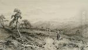 Stalking, Looking Towards Glen More; Stags by Thomas Miles Richardson