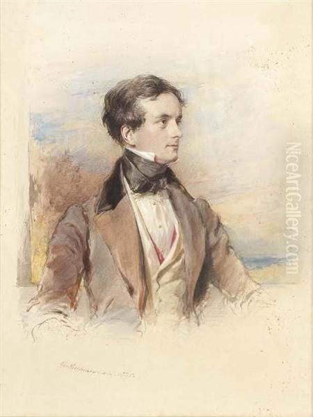 Half Length Portrait Of The Artist William Simson - view 1