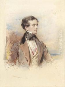 Half Length Portrait Of The Artist William Simson