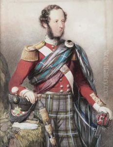Portrait Of A Clan Chief, Quarter Length In Highland Dress by George Richmond