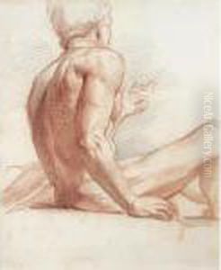Study Of A Male Nude by George Richmond