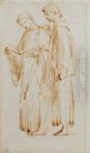 Study Of Two Standing Acolytes; Study Of Female Figures