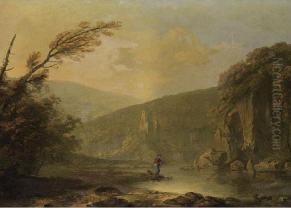 A Landscape With A Man Fishing - view 1