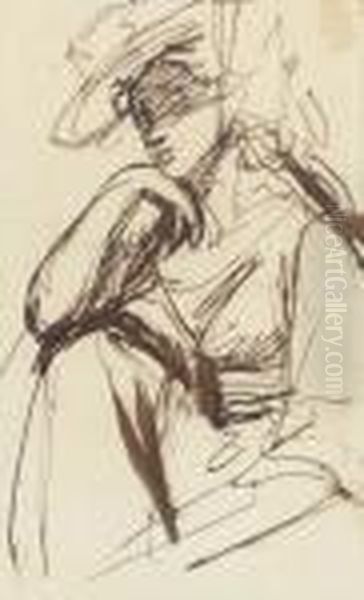 A Lady With A Wide-brimmed Hat - view 1