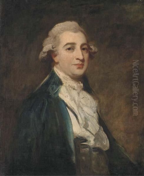 Portrait Of A Gentleman, Bust-length, In A Blue Jacket And Whitecravat - view 1