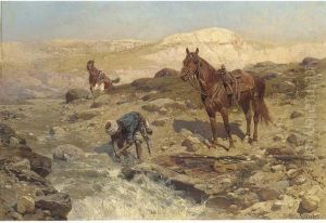 Horsemen At A River