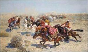 Fighting Cossacks by Franz Roubaud