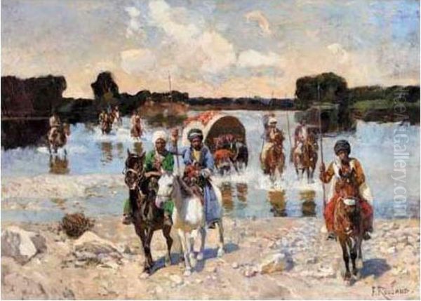 Caucasian Warriors Crossing The River - view 1