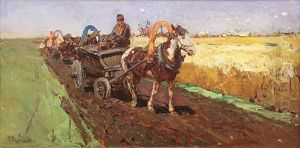 Zaprzeg Na Polnej Drodze by Franz Roubaud