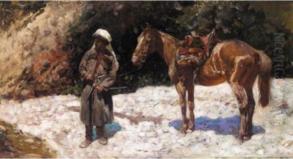 Cossack Leading His Horse - view 1