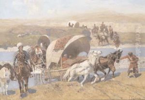Kosaks On The Move by Franz Roubaud