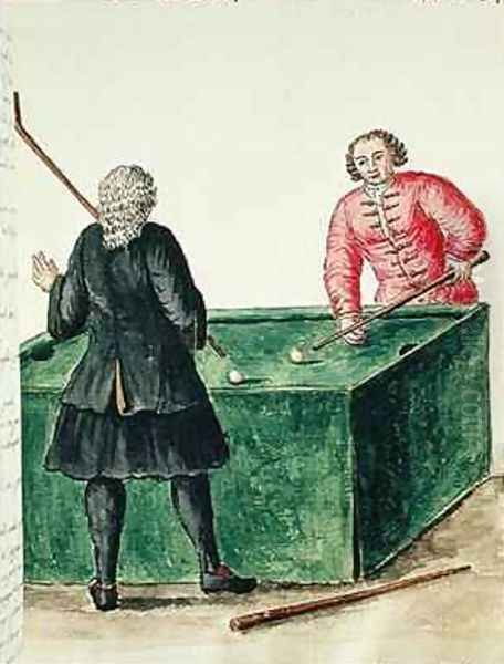 Two Venetian Noblemen Playing Billiards - view 1