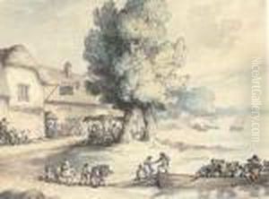 The Noah's Ark Inn And Ferry by Thomas Rowlandson