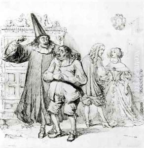 Argan and Monsieur Purgon from Le Malade Imaginaire by Jean-Jacques Grandville