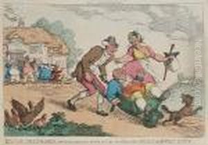 Doctor Drainbarrel Conveyed Home In Order To Take His Trial For Neglect Of Family Duty by Thomas Rowlandson