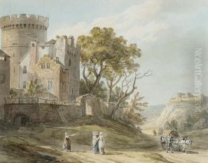 Townsfolk By A Castle Gate Townsfolk By A Castle Gate