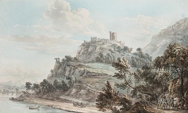 A River Landscape With A Castle Beyond - view 1
