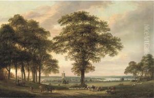 Woolwich From The Conduit Hill, The Thames Estuary Beyond