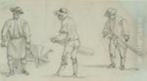 Workmen; Brewer's Dray; A Cart