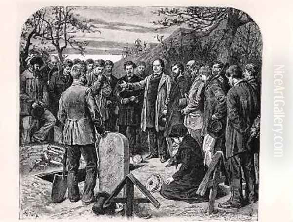 Victor Hugo 1802-85 in Guernsey delivering the funeral oration of a companion in exile - view 1