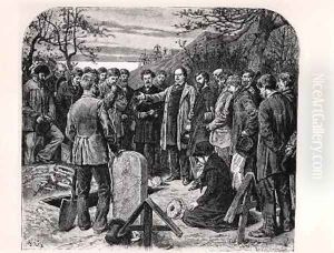 Victor Hugo 1802-85 in Guernsey delivering the funeral oration of a companion in exile