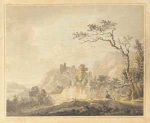 Italianate Landscape With A Figure In The Foreground by Paul Sandby
