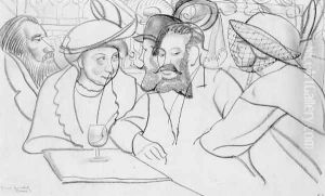 In the Cafe by Boris Dmitrievich Grigoriev