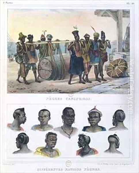 Slaves Carrying a Barrel and Black People - view 1