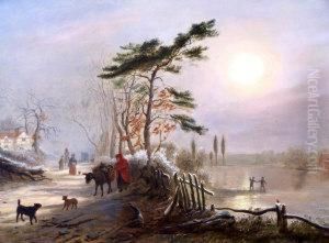 Figures In A Winter River Landscape Figures In A Winter River Landscape