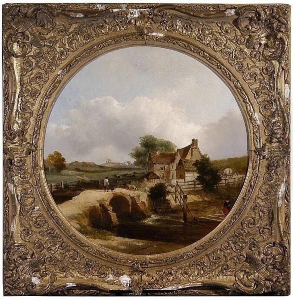 Shepherd And His Dog Crossing A Bridge - view 1