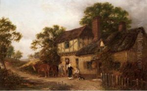 Figures Outside A Cottage