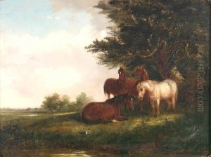 Horses And A Startled Moorhen by Thomas Smythe