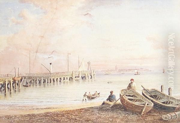 The Old Pier Felixstowe, Looking Towards Harwich, With The Black Dog Steamboat - view 1