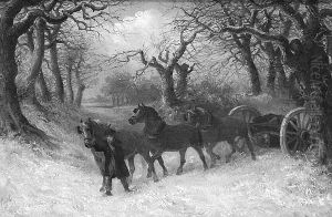 Horses Carting Timber Through The Snow by Thomas Smythe